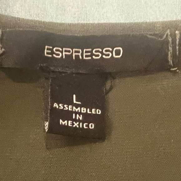 BIG SALE(5 for $20)- Espresso Green Short Sleeve Top with Gold Studs - Picture 4 of 4